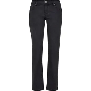 URBAN CLASSICS Damen TB5478-Ladies Low Waist Straight Denim Pants Hose, Black Washed, 32