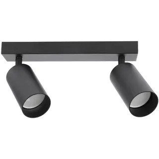 EDO Deckenstrahler GU10 MALGA, 2 Flammig, Deckenlampe Schwarz, Drehbar Spotbalken, Deckenleuchte Schwenkbar, Wandlampe Innen, Wandstrahler, Spot, Downlight, Lampe für Schlafzimmer, Küche, Wohnzimmer