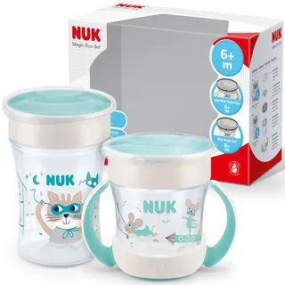 NUK Magic Cup & Mini Magic Cup Trinklernbecher, Duo-Set | auslaufsicherer 360°-Trinkrand | 6 Monaten und BPA-frei | 160 ml & 230 ml | mint