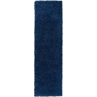 Bruno Banani Läufer »Shaggy Soft« rechteckig 30 mm Höhe Läufer, Brücke, gewebt, Uni-Farben, besonders weich, blau
