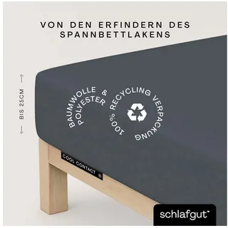 schlafgut Spannbettlaken Microfaser 120-130 x 200 cm grau 1 St.