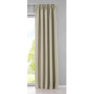 Gardinenbox Vorhang Blickdicht »Newyork« verdeckte Schlaufen Beige HxB 225x140 cm 1er-Pack Thermo-Gardine Verdunkelungsvorhang Blackout schalldämmend ÖKOTEX Kräuselband Raffhalter, 202020610