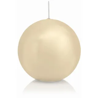 INNA-Glas Kugelkerze MAEVA, creme, Ø7 cm, 16h - Made in Germany | Dekorative Kerze