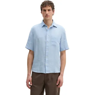 Leinenhemd MARC O'POLO, Herren, Gr. XL, N-Gr, dusted blau, Web, Obermaterial: 100% Leinen, regular fit, Hemden Leinenhemd, mit aufgesetzter Brusttasche