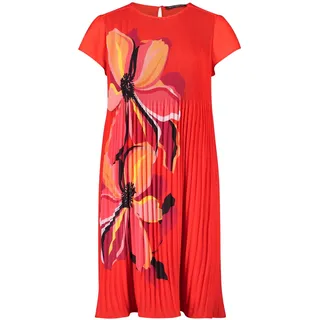 Plisseekleid BETTY BARCLAY "Plisseekleid kurzarm", Damen, Gr. 40, EURO, rot (rot, pink), Obermaterial: 100% Polyester PES., Kleider Plisseekleid
