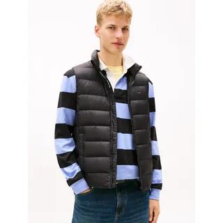 Steppweste TOMMY JEANS "TJM LT DOWN VEST EXT", Herren, Gr. 3XL, schwarz, Web, Obermaterial: 100% Polyamid, unifarben, normal hüftlang, Westen Steppweste, mit Daunenwattierung