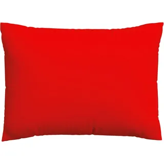 Kissenbezug SCHLAFGUT "Premium Kissenbezug Woven Satin (1 St)", rot (rot deep), B:70cm L:90cm, Mako-Satin, Obermaterial: 100% Baumwolle, Kissenbezüge, Kissenbezug, Ton-in-Ton Reißverschluss, Fadendichte von 300tc, Uni, OEKO Tex