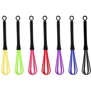 FANNAS Schneebesenset, 7-teiliger Kunststoff-Schneebesen, Mini-Schneebesen, Friseur-Schneebesen, Kunststoff-Schneebesen für Friseursalons, Haarfärbecreme-Schneebesen, Ballonmixer, hochwertiger Schneebesen für die heimische Küche