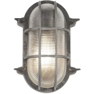 Wandlampe außen IP44 in Silber Antik Klar E27 Glas Aluminium Wandleuchte Haus