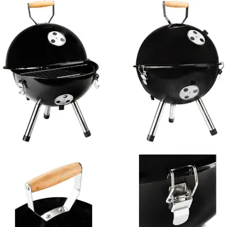 HI Mini-Holzkohlegrill Schwarz - Schwarz