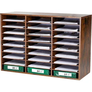 GUUSII HOME Schreibtisch Organizer Schwarz Groß A4 Aufbewahrung 27 Fächern 80x55.1x30.5cm - Schwarz