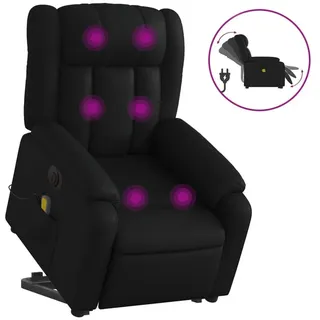 vidaXL Massagesessel mit Aufstehhilfe Elektrisch Schwarz Kunstleder