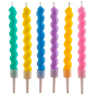 Dekora gedrehte Geburtstagskerzen 10 cm 6 St. Pastellfarben