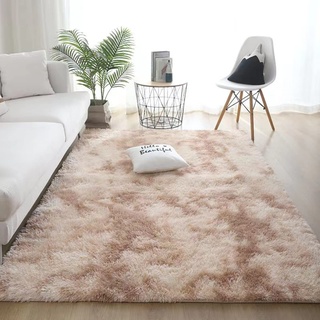 Hochflor Teppich 120x160 Beige Modern Flauschig Weich Teppich Groß für Wohnzimmer Kinderzimmer Deko Schlafzimmer Flur Läufer Outdoor Carpet Langflor Fellteppich Kunstfell Shaggy Einfarbig Bettvorleger