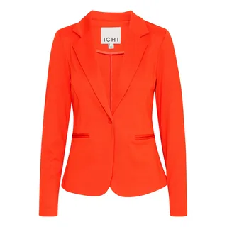 ICHI IHKATE Damen Blazer Jackenblazer Anzugsjacke mit 1-Knopf-Form Stretch Reverskragen Paspeltaschen Slim fit, Größe:XS, Farbe:Orange.com (181561)