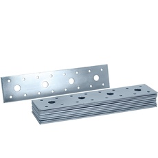 HELPMATE – 12 Stück Flachverbinder 40x180 mm – Holzverbinder galvanisch verzinkt & blau passiviert – Verbindungsplatte mit hervorragendem Korrosionsschutz, stabil & langlebig – einfache Montage