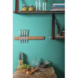 Magnetischer Messerhalter für Wandmontage, Design: "Lifestyle", Eiche, 50 cm, Fassungsvermögen: 9 bis 12 Messer