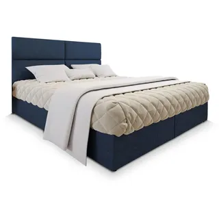 masseno Boxbett mit Bettkasten - blau , Maße cm B: 140 H: 98