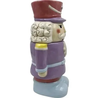 Keksdose Lafiora Nussknacker Keramik 15 x 12,3 x 27 cm weiß rosa