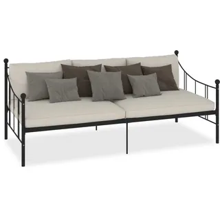 vidaXL Tagesbett-Rahmen Schwarz Metall 90×200 cm - Schwarz