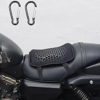 28 * 21cm Motorrad Sitzkissen Gel Sitzpolster Touring Sport Cruiser Motorrad Gel TPE Sitzpolster mit atmungsaktivem kühlendem Mesh-Stoffkissen