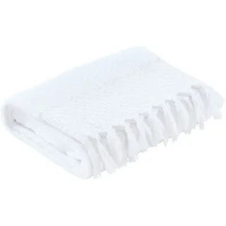 done.® Duschtuch »Provence Bohéme« Uni Farben, Boho-Style, mit auffälliger Borte & Fransen, weiß