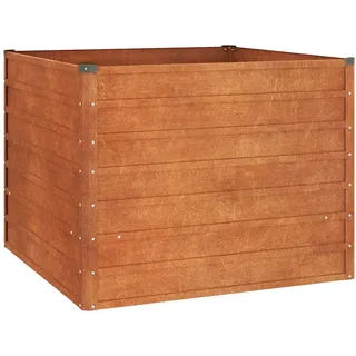vidaXL Hochbeet Rostig 100 x 100 x 77 cm Braun