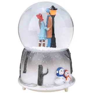 Spieluhr mit Schneekugel Weihnachten, Musikalische Schneekugel Spieluhr Desktop Ornament Tochter Kind Belohnung Familienspielzeug feiern mit LED-Licht