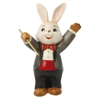 Osterhase GOEBEL "genialer Dirigent", bunt, B:4,5cm H:8cm T:5,5cm, Steingut, Dekofiguren, Osterhase