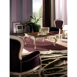 Couchtisch Tisch Beistelltisch Wohnzimmertisch Holz Royal Beistell Barock Tische - Weiß