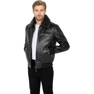 Schott NYC Herren Lederjacke LC 1380, Gr. Medium, Braun