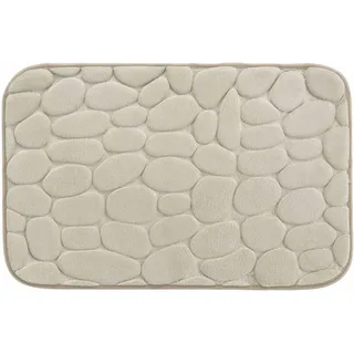 Douceur d'Intérieur Ricochet Badematte (50 x 80 cm), Taupe, einfarbige Relief-Mikrofaser