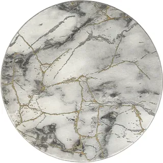 Teppich OTTO HOME "Juliet" Gr. 9, gold, H:12mm Ø:160cm, Kunstfaser, Teppiche, Teppich, modernes Marmor-Design, Kurzflor, pflegeleicht, weich