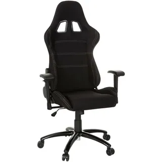 Mid.you Gamingstuhl , Schwarz , Textil , Drehkreuz , 72x140x63 cm , Wippfunktion, Sitzfläche 360° drehbar , Büromöbel, Bürostühle, Gaming-Sessel