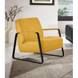W.SCHILLIG Cocktailsessel »quadroo Loungesessel,« mit bezogenen Armlehnen, Gestell in Schwarz pulverbeschichtet, gelb