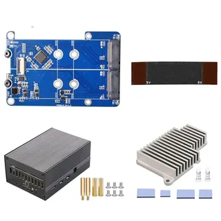 MPS2280DCasePi5 Wärmeableiter für 5 Pcie Zu M2 Duale Nvme SSD Hut Unterstützung