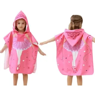 Sumneo Kinder Badetuch mit Kapuze – 100% Baumwolle, Poncho Strandtuch für Mädchen & Jungen, Weiches Saunatuch mit Motiv, Ideal als Bademantel Ersatz für Baby & Kleinkind (3-12 Jahre) (Prinzessin)