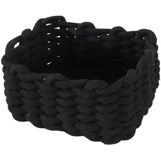 Icegrey Aufbewahrungskorb Baumwolle Strickkorb Dekorative NatüRliche Rechteck Wasserdichter Aufbewahrungsboxen Organisatoren für Babyzimmer, Schlafzimmer, Wohnzimmer, Schwarz, Small