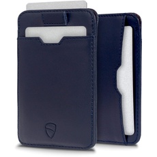 Vaultskin Chelsea Kartenetui Herren - Slim Wallet - Echtleder Geldbörse mit RFID Schutz - Kompakt und Stilvoll - Platz für bis zu 10 Karten (Navy Blau)