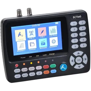 Summit SCT 845 Satelliten Messgerät I Sat Finder für DVB-S/S2, DVB-T/T2 & DVB-C I Digitales Messgerät mit 4,3" TFT LCD Display I inkl. Steckernetzteil, AV-Kabel
