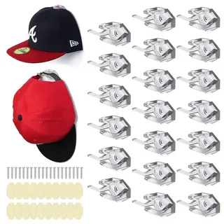 DBAILY Cap Halterung Wand 20 Stück Cap Halter Ohne Bohren Cap Aufbewahrung Selbstklebende Huthaken für Verschiedene Mützen, Kopfhörer,Schals,Taschen,Schlüsselanhänger