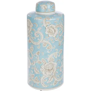 Gilde »Deckelvase "Fayencen" H.44 cm«, blau