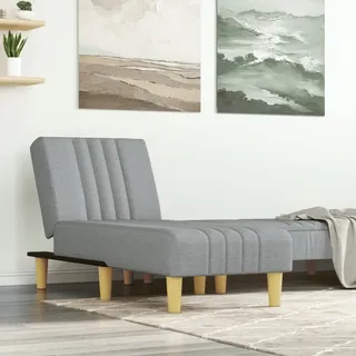 Möbel Chaiselongue Hellgrau Stoff - Recamieren 352819 - Grau