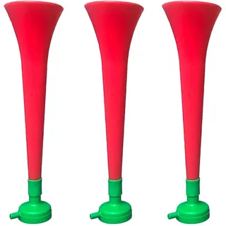 Packung x3 Kunststoff Vuvuzela Stadion/ungiftig Fußball Horn. Zübehor für Fußball- und Sportfeiern. Sehr Lautes Lufthorn für Animation.