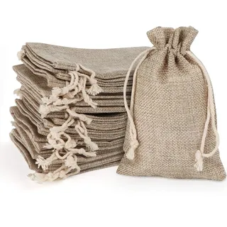 30 Stücke Jutesäckchen Natürliche,10 x 15 cm Jute Beutel Wiederverwendbar Säcke für Hochzeitsfeier Schmuck Gastgeschenke,DIY Handwerk,Jutebeutel mit Kordelzug,Stoffbeutel zum Befüllen Weihnachten