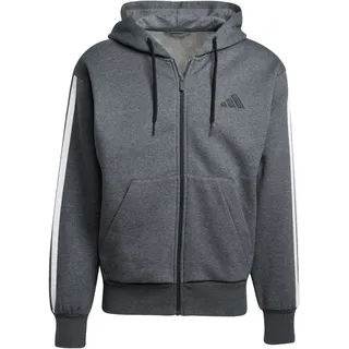 adidas Essentials Three Stripes Fleece Hoodie dark grey heather-black (9407) M