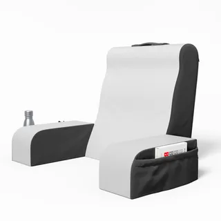 Kölbs Keil-Lesekissen, Rückenkissen für Bett sitzend, Kissen mit Armen für TV Buch Gaming Schlafsaal, Rückenlehne (Grau/Weiß, Standard)