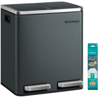 Songmics Mülleimer 30 l Grüngrau