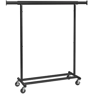 Möbel Kraft Kleiderwagen 92-132x45x161,5 cm Schwarz