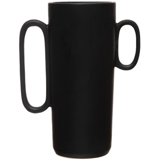 Bloomingville Dekorative Vase mit asymmetrischen Griffen, Schwarz